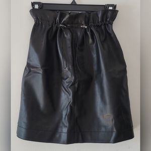 Leather mini skirt